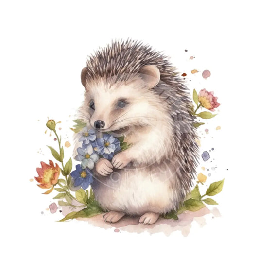 Bügelbild Igel Mit Blumen 133-11