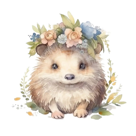 Bügelbild Igel Mit Blumen 133-2