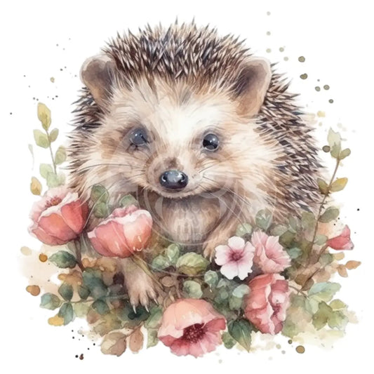 Bügelbild Igel Mit Blumen 133-7