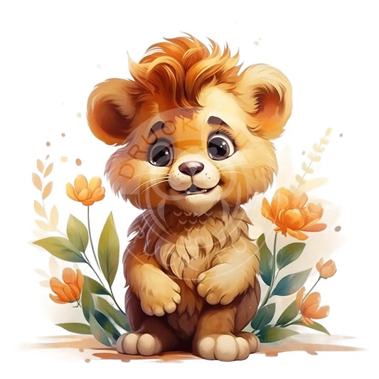 Bügelbild Löwe Mit Blumen 958-10