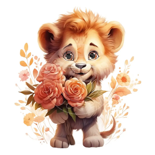 Bügelbild Löwe Mit Blumen 958-4
