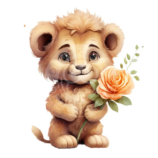 Bügelbild Löwe Mit Blumen 958-8