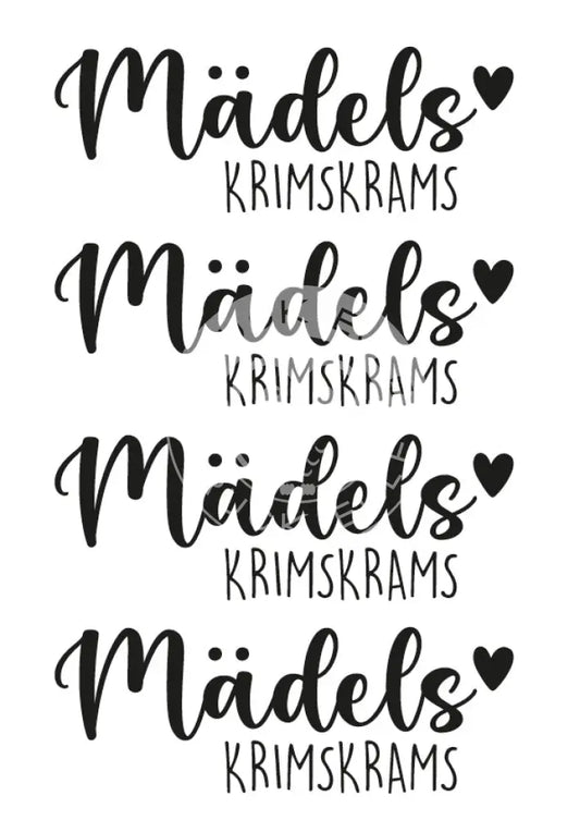 Bügelbild Mädels Krimskrams Bügelbild