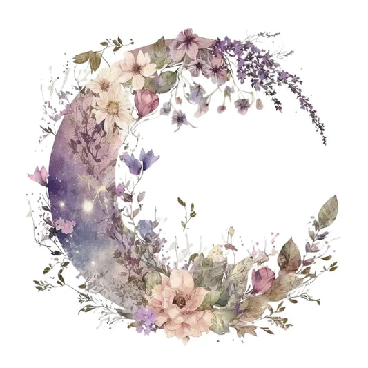 Bügelbild Mond Mit Blumen 157-3