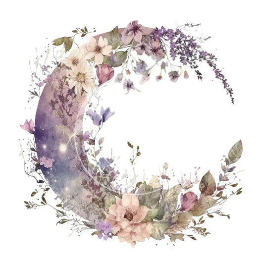 Bügelbild Mond Mit Blumen 157-3