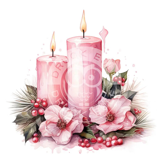 Bügelbild Weihnachten Pink 577-2