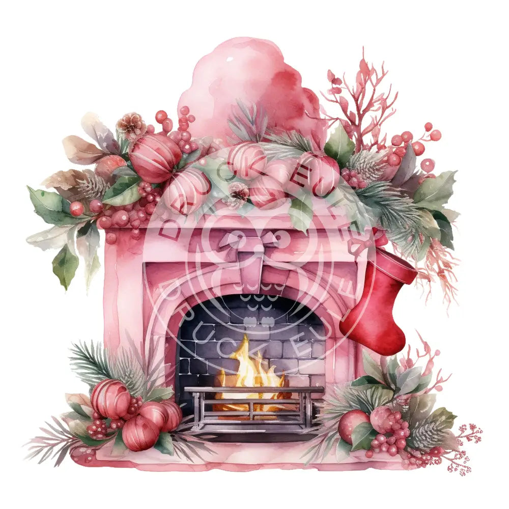 Bügelbild Weihnachten Pink 577-3
