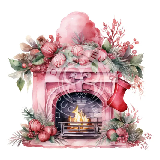 Bügelbild Weihnachten Pink 577-3