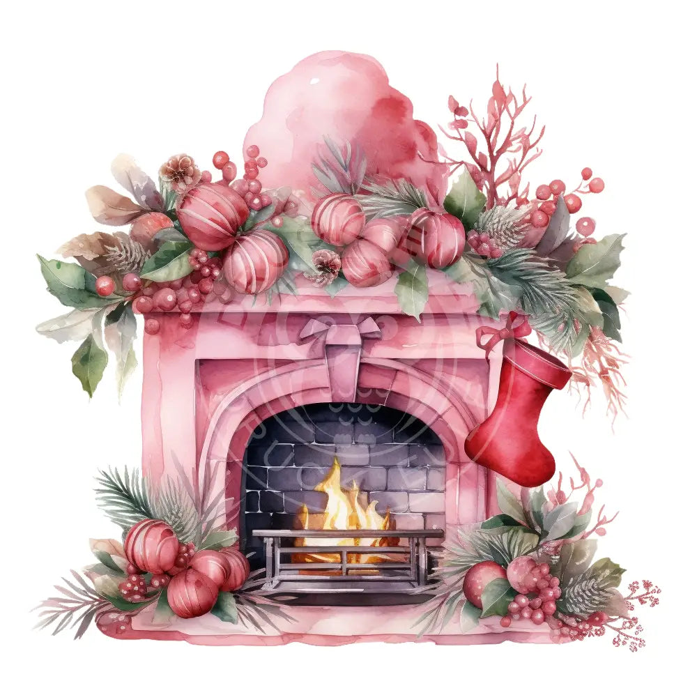 Bügelbild Weihnachten Pink 577-3