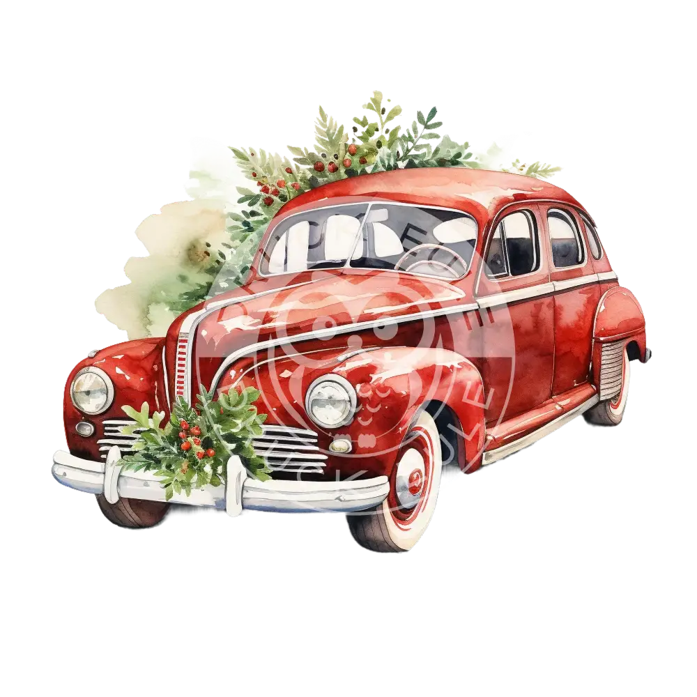 Bügelbild Weihnachts Auto 744-11