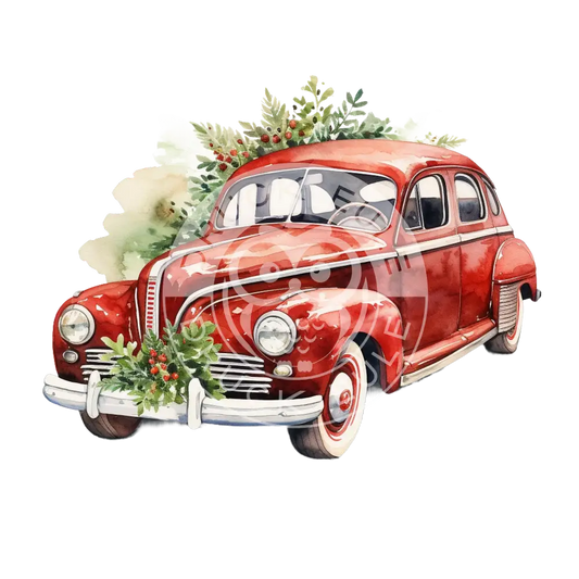 Bügelbild Weihnachts Auto 744-11