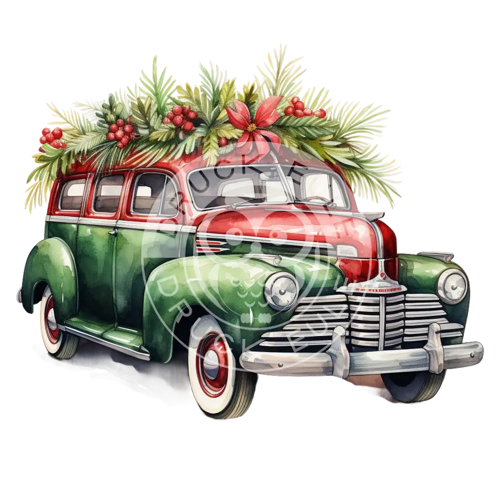 Bügelbild Weihnachts Auto 744-3