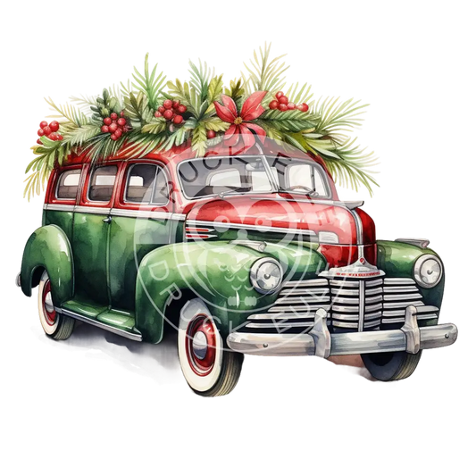 Bügelbild Weihnachts Auto 744-3