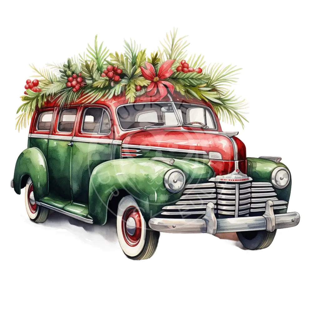Bügelbild Weihnachts Auto 744-3