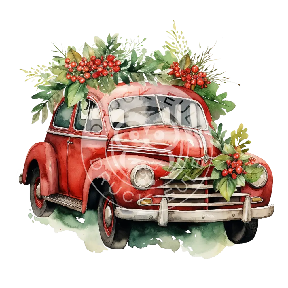 Bügelbild Weihnachts Auto 744-6