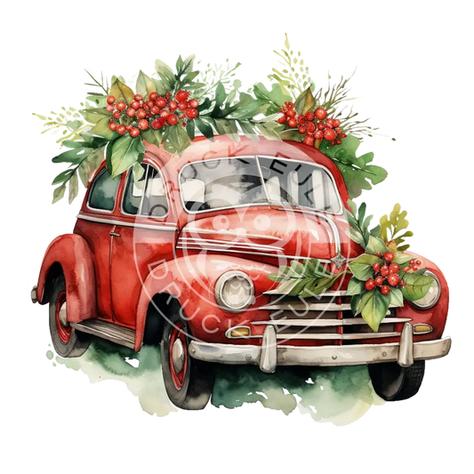 Bügelbild Weihnachts Auto 744-6