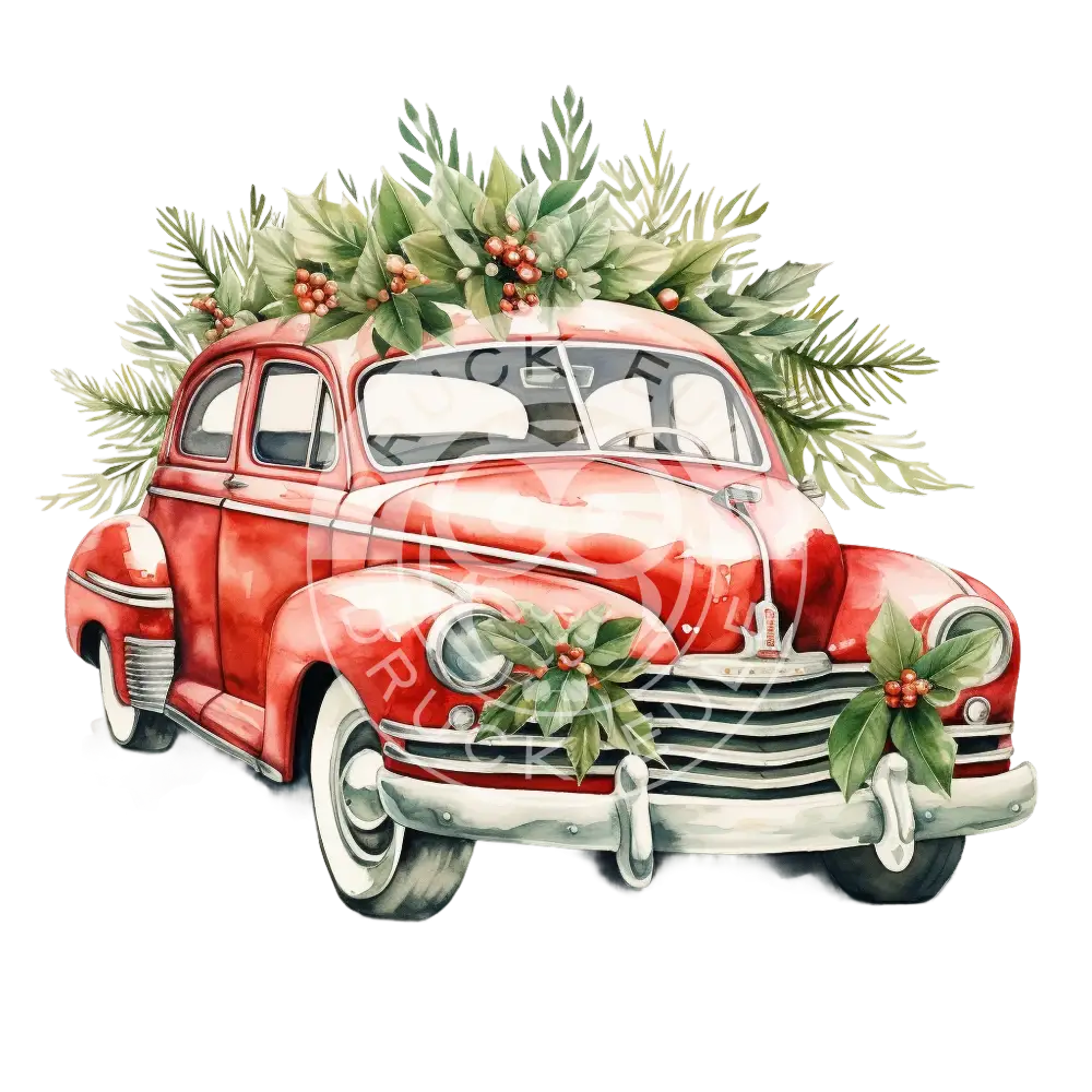 Bügelbild Weihnachts Auto 744-9