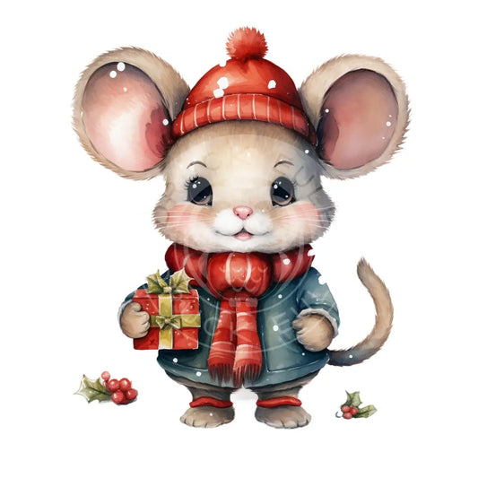 Bügelbild Weihnachtsmaus 611-7