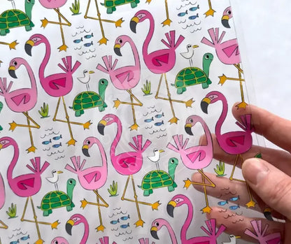 Clear TPU Vinyl Flamingos ca. 30x 134cm