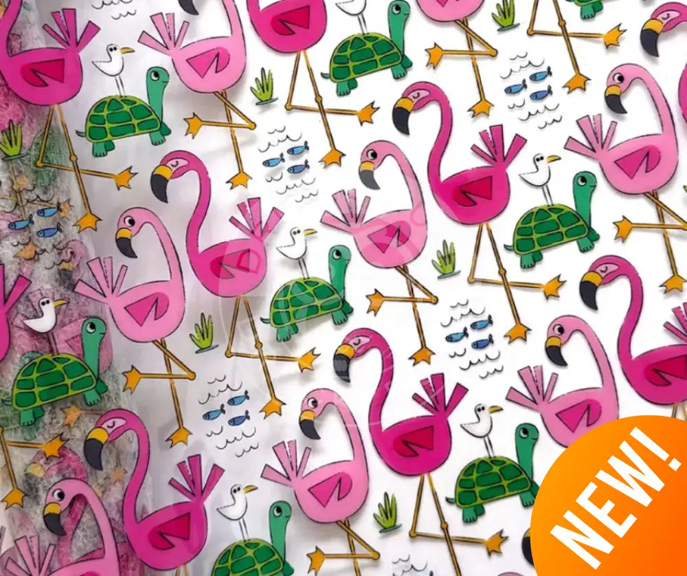 Clear TPU Vinyl Flamingos ca. 30x 134cm