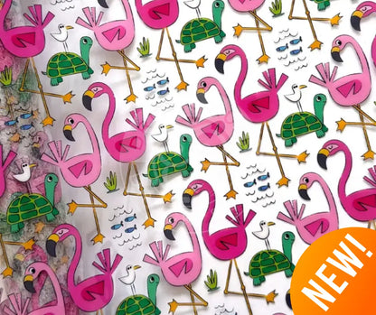 Clear TPU Vinyl Flamingos ca. 30x 134cm