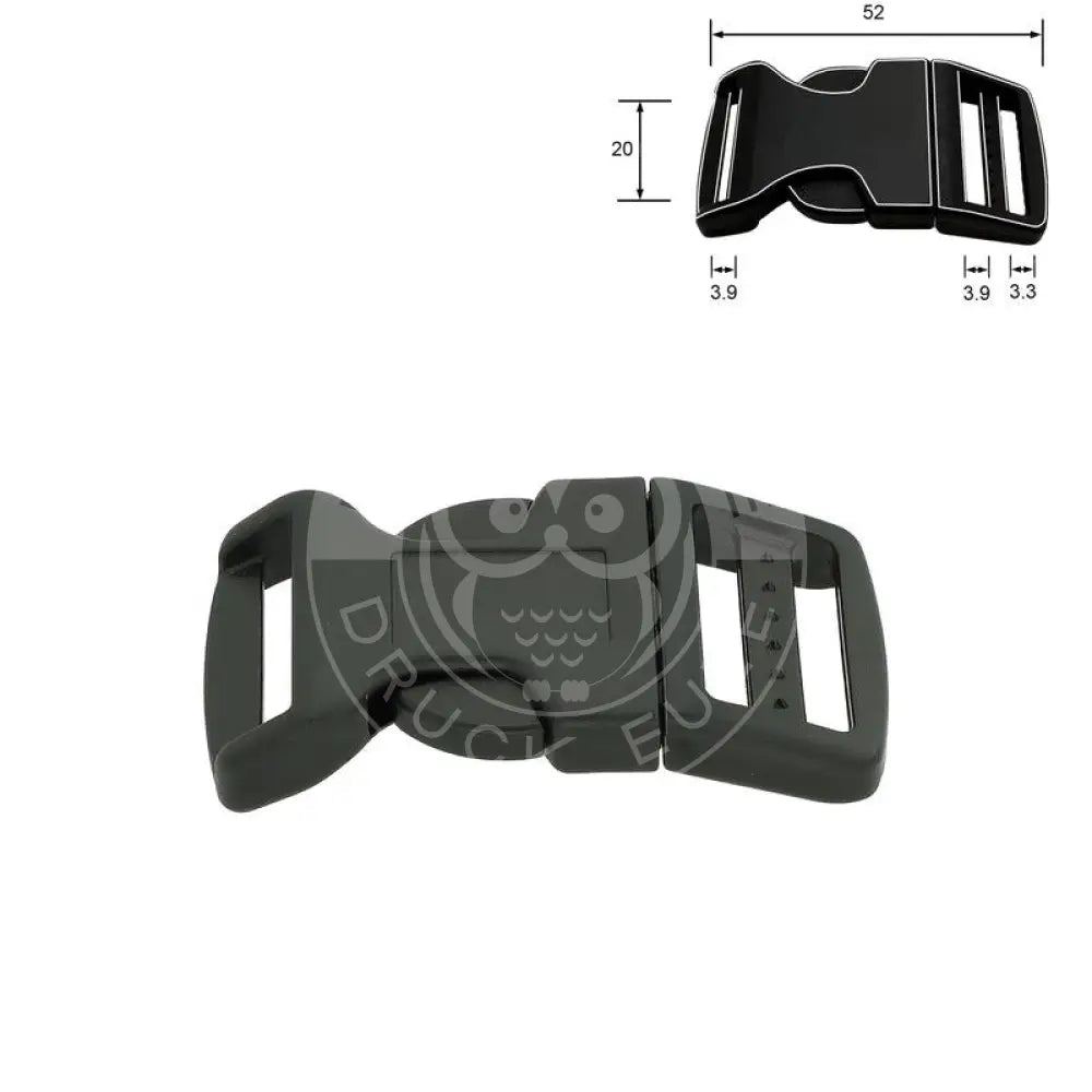 Kunststoff-Steckschnalle 20 mm gebogen