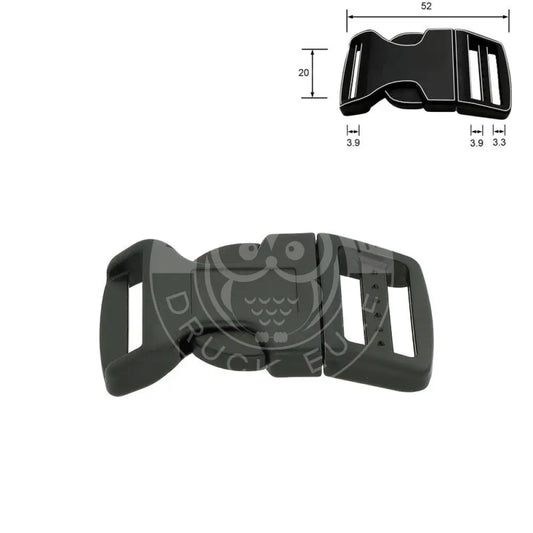 Kunststoff-Steckschnalle 20 mm gebogen