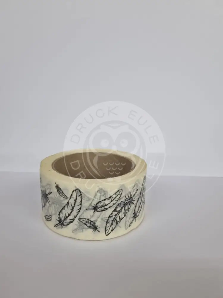 Papierklebeband weiss Federn rubon