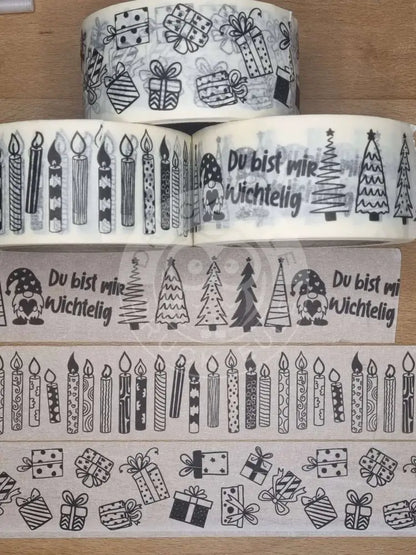 Papierklebeband weiss Kerzen Papierklebeband