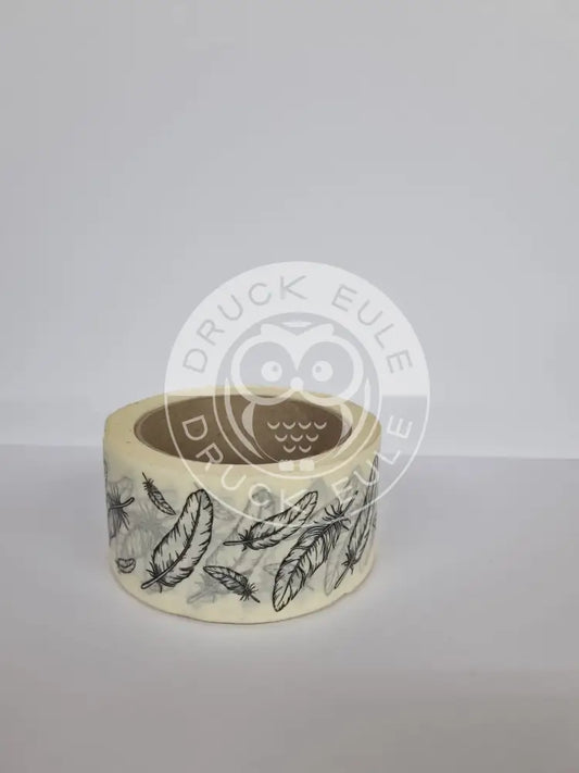Papierklebeband weiss Federn rubon