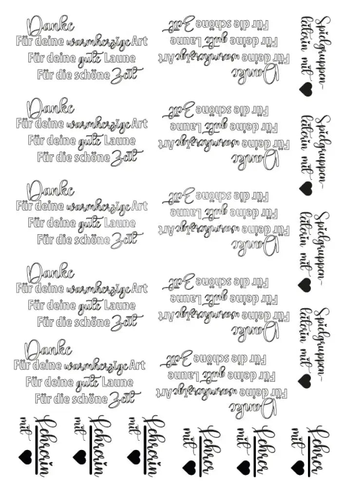 Rubon Bogen Danke 1 weiss + schwarz rubon