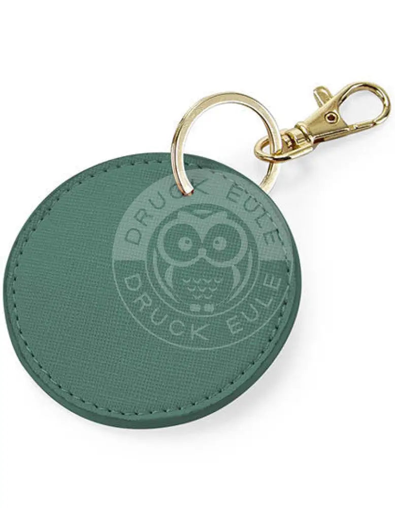 Schlüsselanhänger Kunstleder Rund Sage Green