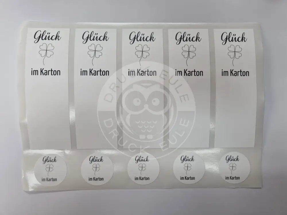 Sticker Glück im Karton