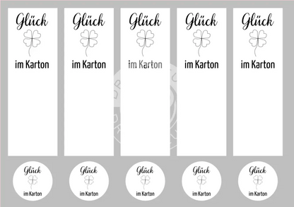 Sticker Glück im Karton