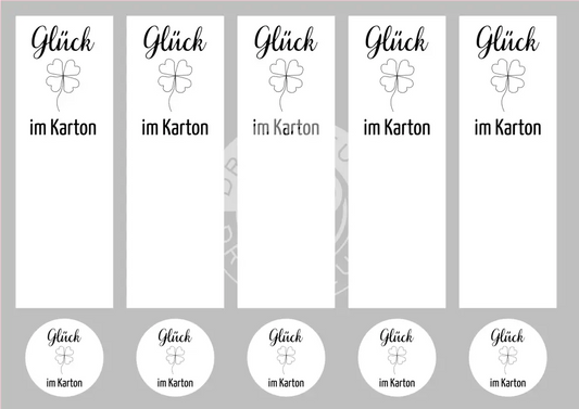 Sticker Glück im Karton