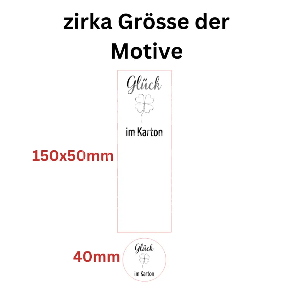 Sticker Glück im Karton