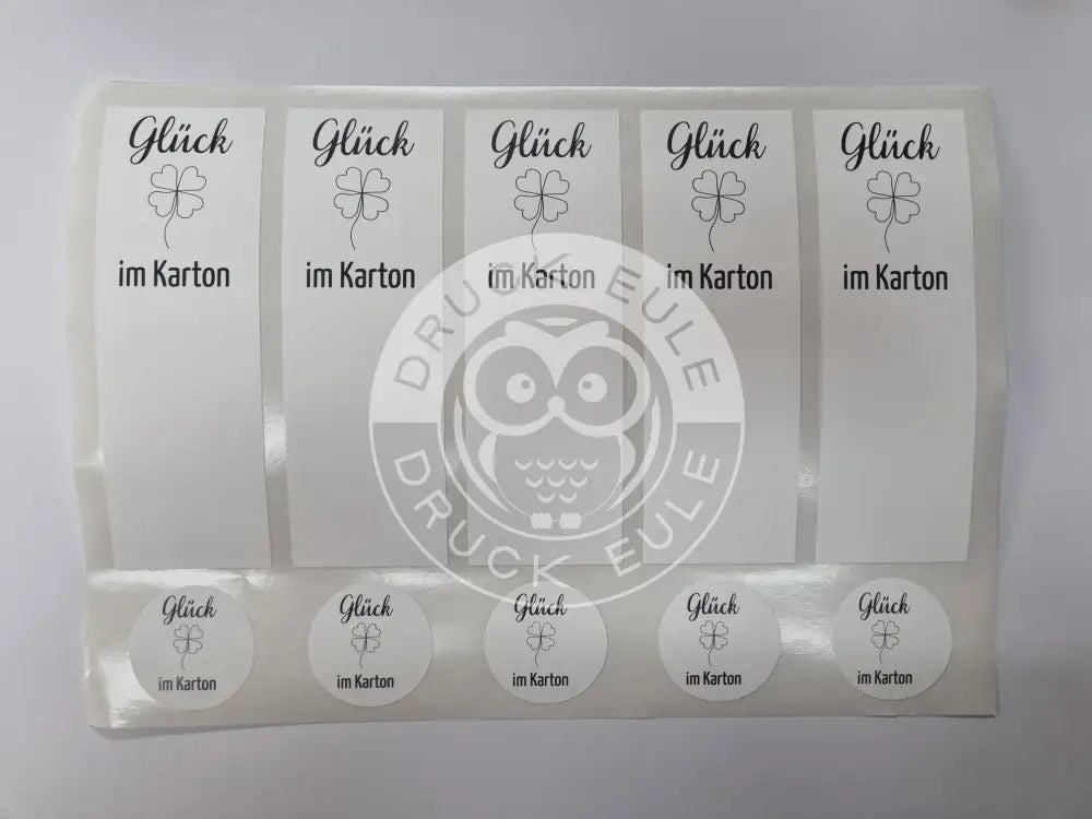 Sticker Glück im Karton