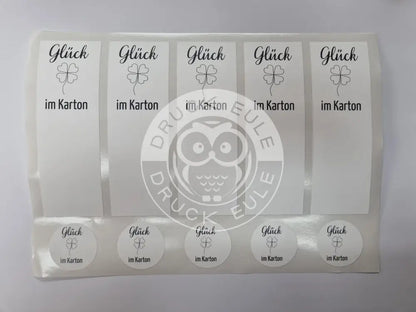 Sticker Glück im Karton