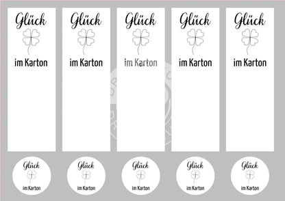 Sticker Glück im Karton