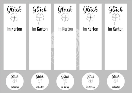 Sticker Glück im Karton