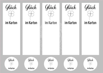 Sticker Glück im Karton