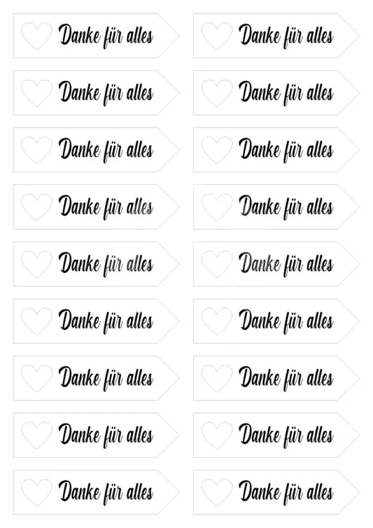 Transparentpapier Danke für alles