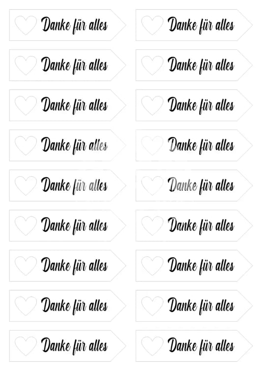 Transparentpapier Danke für alles