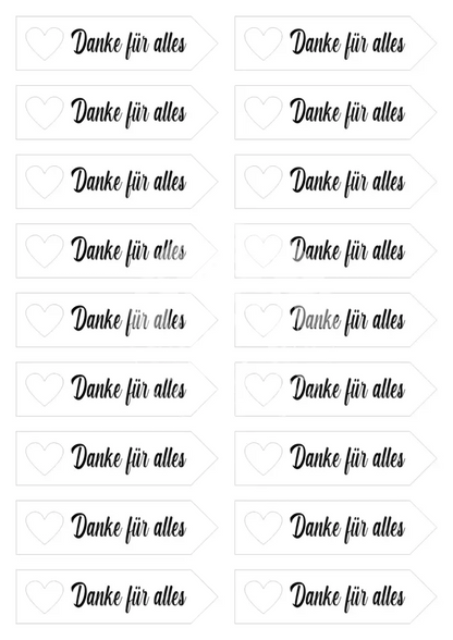 Transparentpapier Danke für alles