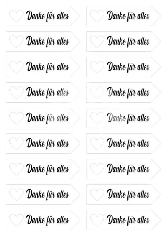 Transparentpapier Danke für alles