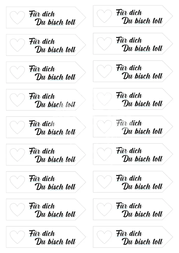 Transparentpapier Für dich Du bisch toll 2