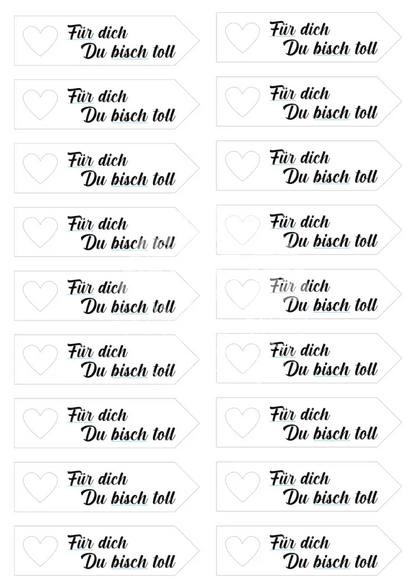 Transparentpapier Für dich Du bisch toll 2