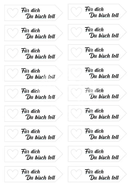Transparentpapier Für dich Du bisch toll 2