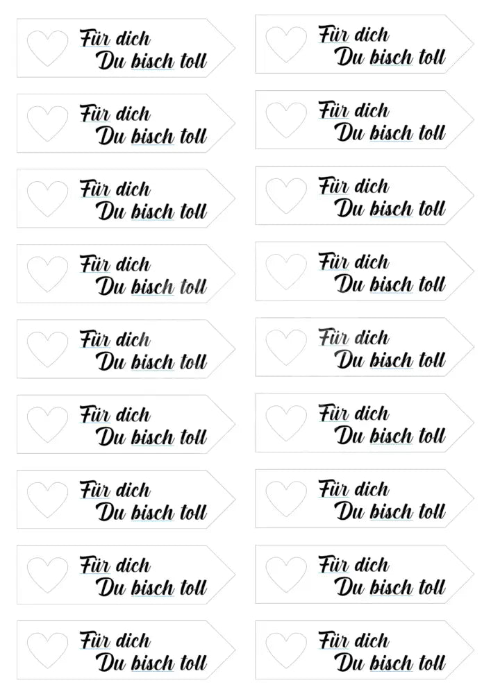 Transparentpapier Für dich Du bisch toll 2