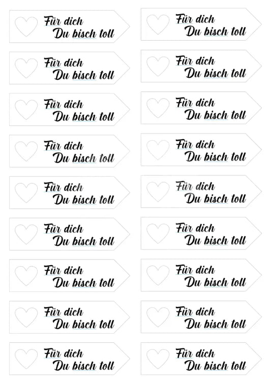 Transparentpapier Für dich Du bisch toll 2